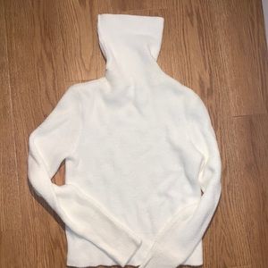 Zara white fur turtleneck